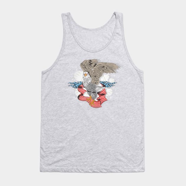 Usa Flag Eagle Tank Top by Mako Design 